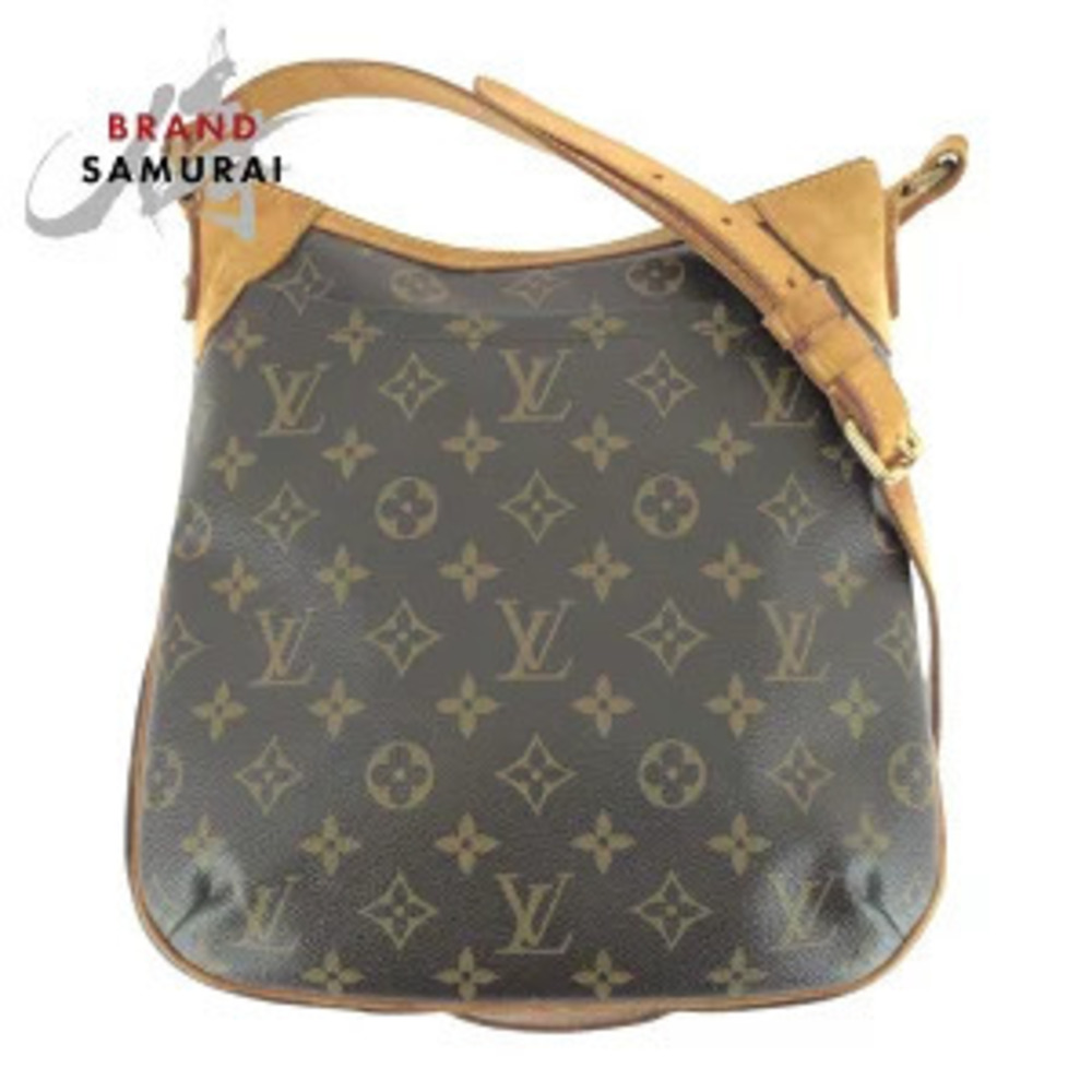 Louis Vuitton Monogram Odeon Brown Leather Shoulder Bag Crossbody